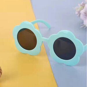 Toddler Sunglasses with Strap Polarized Lens Retro Flexible Flower Frame
